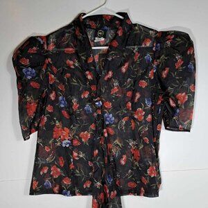 Blouse Women's Floral Multi-Color M2 By Mocha‎ Apparel Size Large